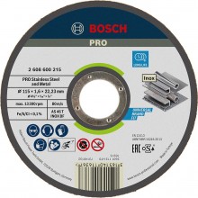 BOSCH PRO Stainless Steel and Metal Trennscheibe, 115 x 1,6 x 22,23 mm, gerade 2608600215