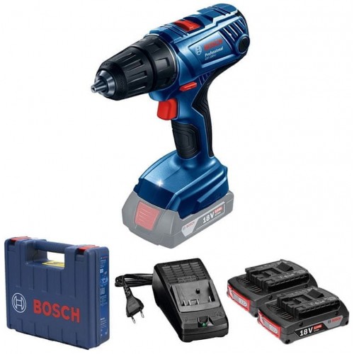 BOSCH GSR 180-LI PROFESSIONAL Akku-Bohrschrauber, 18V, 2x 2.0Ah 06019F8109