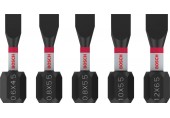 BOSCH PRO Slotted Impact Bit Set, SL4.5, SL5.5(x2), SL5.5, SL6.5, 25 mm, 5-tlg. 2608521U60