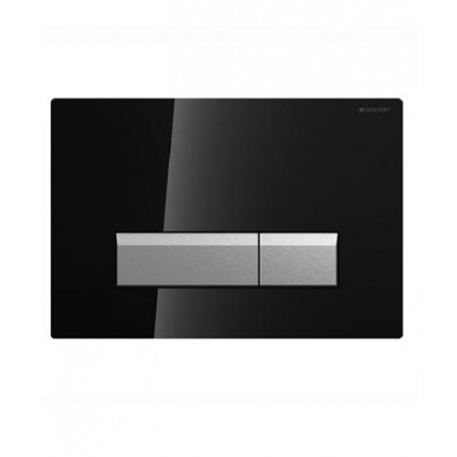 GEBERIT SIGMA 4Betätigungsplatte,Glas schwarz/Aluminium gebürstet 115.600.SJ.1