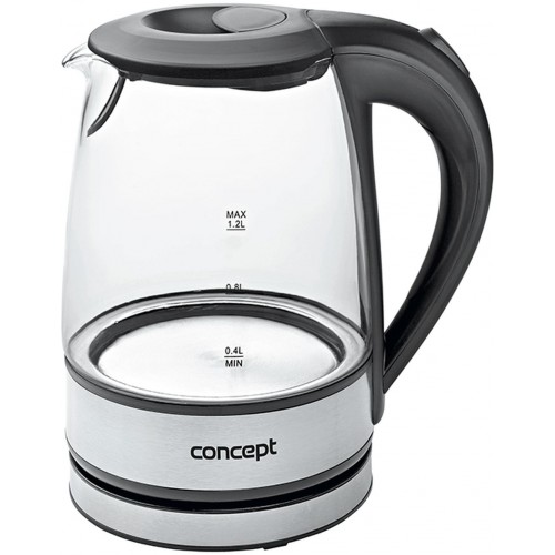 CONCEPT RK-4900 Glas-Edelstahl- Wasserkocher 1,2 Liter, 1630W rk4900