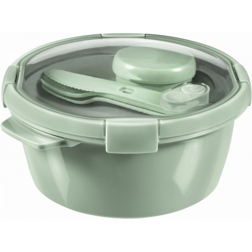 CURVER SMART TO GO 1,6L Lunchbox mit Besteck & Zubehör 22x11cm Mint 00921-Q19