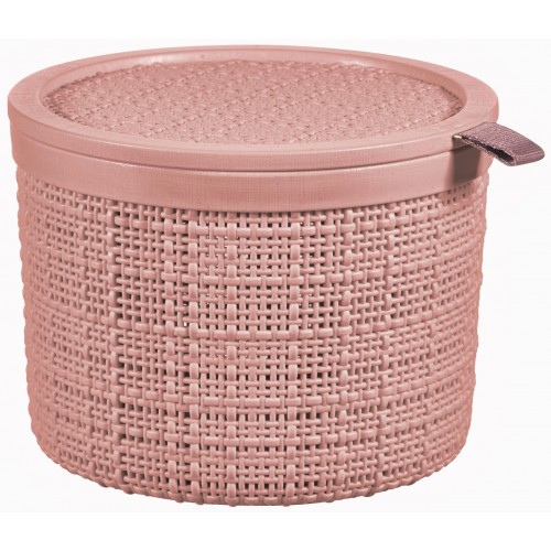 CURVER JUTE 2L Box rund mit Deckel 17 x 17 x 13 cm, rosa 01903-204