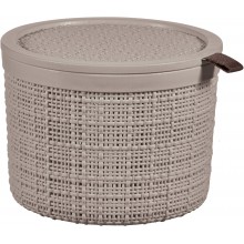 CURVER JUTE 2L Box rund mit Deckel 17 x 17 x 13 cm, taupe 01903-382