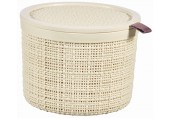 CURVER JUTE 2L Box rund mit Deckel 17 x 17 x 13 cm, beige 01903-885