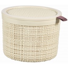 CURVER JUTE 2L Box rund mit Deckel 17 x 17 x 13 cm, beige 01903-885