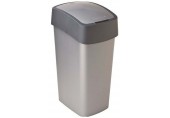 CURVER FLIP BIN 45L Abfallbehälter Klappdeckel 65,3 x 29,4 x 37,6 cm silber/grau 02172-686