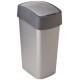 CURVER FLIP BIN 45L Abfallbehälter Klappdeckel 65,3 x 29,4 x 37,6 cm silber/grau 02172-686