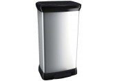 CURVER DECO BIN 50L Rechteckiger Treteimer 39 x 29 x 73 cm silber 02162-582