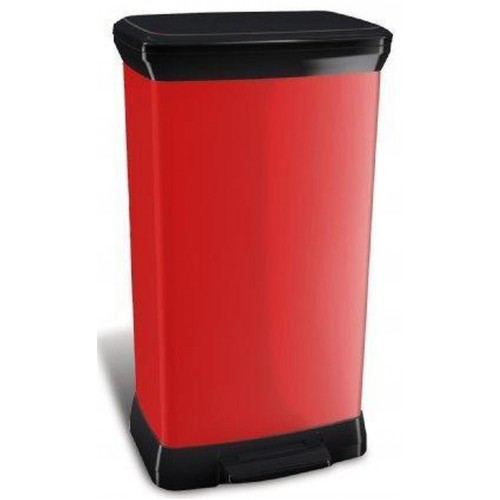 CURVER DECO BIN 50L Rechteckiger Treteimer 39 x 29 x 73 cm rot 02162-931 CURVER DECO BIN 50L Rechteckiger Treteimer 39 x 29 x 73 cm rot 02162-931