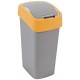 CURVER FLIP BIN 50L Abfallbehälter Klappdeckel 65,3 x 29,4 x 37,6 cm silber/gelb 02172-535