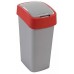 CURVER FLIP BIN 45L Abfallbehälter Klappdeckel 65,3 x 29,4 x 37,6 cm silber/rot 02172-547