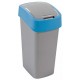 CURVER FLIP BIN 50L Abfallbehälter Klappdeckel 65,3 x 29,4 x 37,6 cm silber/blau 02172-734