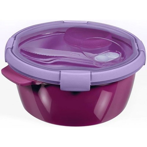 CURVER SMART TO GO 1,6L Lunchbox mit Besteck & Zubehör 22x11cm violett 00921-Y34