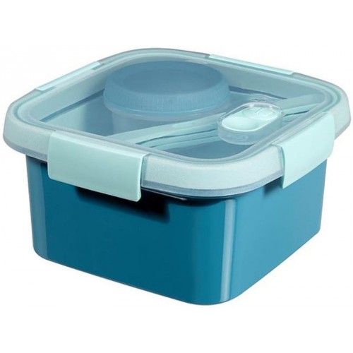 CURVER SMART TO GO 1,1L Lunchbox mit Besteck 16x16x9cm blau 00950-Y33