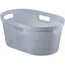 CURVER INFINITY DOTS 39L Wäschekorb 58,5 x 26,5 x 38,5 cm, grau 04755-099