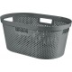 CURVER INFINITY DOTS 39L Wäschekorb für Bügelwäsche 59 x 38 x 27 cm, dunkelgrau 04755-G43