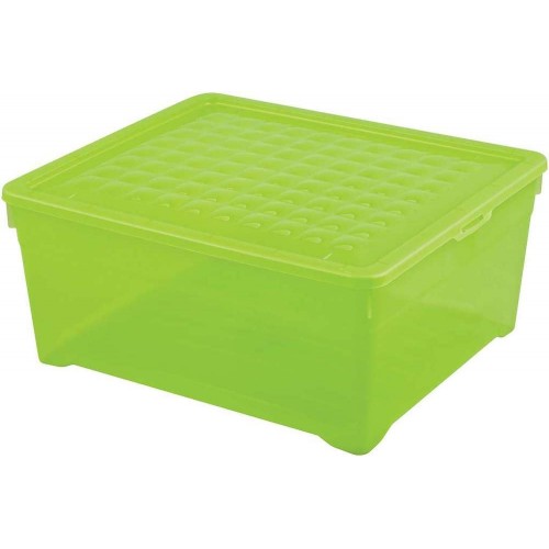 CURVER Aufbewahrungsbox Textile 17 x 40 x 34 cm, 18 l, transparent- grün, 03002-512