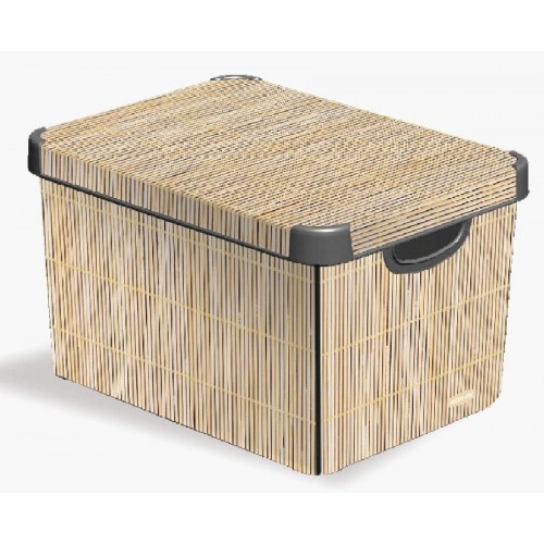 B-Ware CURVER Aufbewahrungsbox L BAMBOO, 25 x 39,5 x 29,5 cm, beschädigter Deckel