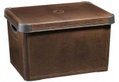 CURVER LEATHER L Dekorative Aufbewahrungsbox 39,5 x 29,5 x 25 cm braun 04711-D12
