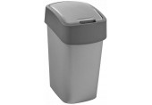 CURVER FLIP BIN 25L Abfallbehälter Klappdeckel 47 x 26 x 34 cm silber/grau 02171-686