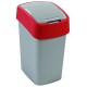 CURVER FLIP BIN 25L Abfallbehälter Klappdeckel 47 x 26 x 34 cm silber/rot 02171-547