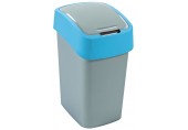 CURVER FLIP BIN 25L Abfallbehälter Klappdeckel 47 x 26 x 34 cm silber/blau 02171-734