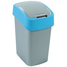 CURVER FLIP BIN 25L Abfallbehälter Klappdeckel 47 x 26 x 34 cm silber/blau 02171-734