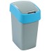 CURVER FLIP BIN 25L Abfallbehälter Klappdeckel 47 x 26 x 34 cm silber/blau 02171-734