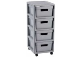 CURVER INFINITY 4x11L Regal mit 4 Schubladen 336 x 30 x 69 cm grau 04355-099