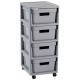 CURVER INFINITY 4x11L Regal mit 4 Schubladen 336 x 30 x 69 cm grau 04355-099