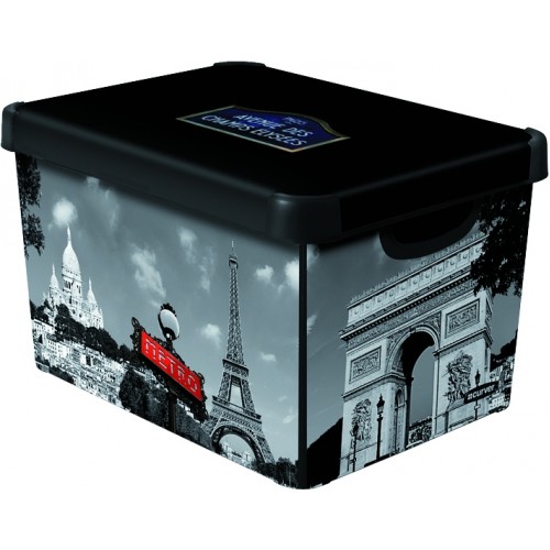 B-WARE CURVER Dekorative Aufbewahrungsbox Größe L Paris, 39,5 x 29,5 x 24 cm, 205486