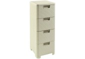 CURVER STYLE 4x14L Schubladenchrank 33 x 38 x 79 cm creme 06605-885