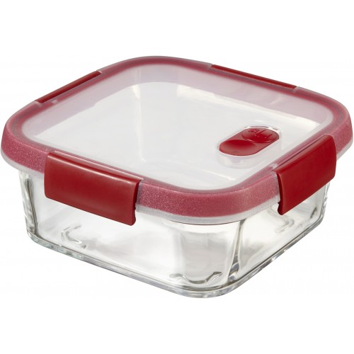 CURVER SMART COOK 0,7L Glasbehälter 15 x 15 x 7 cm transparent/rot 00115-472 CURVER SMART COOK 0,7L Glasbehälter 15 x 15 x 7 cm transparent/rot 00115-472