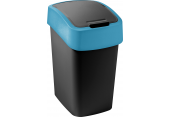 CURVER FLIP BIN 9L Mülleimer 35 x 18,9 x 23,5 cm schwarz/blau 02170-280