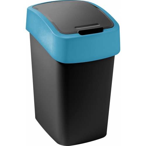 CURVER FLIP BIN 9L Mülleimer 35 x 18,9 x 23,5 cm schwarz/blau 02170-280