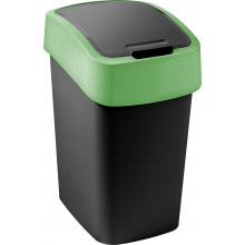 CURVER FLIP BIN 9L Mülleimer 35 x 18,9 x 23,5 cm schwarz/grün 02170-847