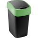 CURVER FLIP BIN 9L Mülleimer 35 x 18,9 x 23,5 cm schwarz/grün 02170-847