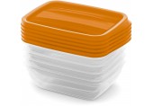 CURVER VEDO Set mit 5x0,5-l-Dosen, 16x12x5cm, orange 03507-175