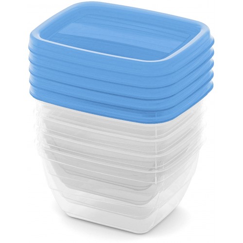 CURVER VEDO Set mit 5x0,25-l-Dosen, 11x9x6cm, blau 03844-051