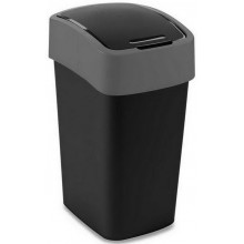 CURVER FLIP BIN 25L Abfallbehälter Klappdeckel 47 x 26 x 34 cm schwarz/silber 02171-Y09