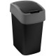 CURVER FLIP BIN 10L Abfallbehälter 35 x 18,9 x 23,5 cm schwarz/silber 02170-Y09