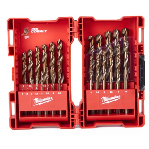 Milwaukee HSS-G Red Cobalt-Din 338 Bohrerset (25St.) 4932352471