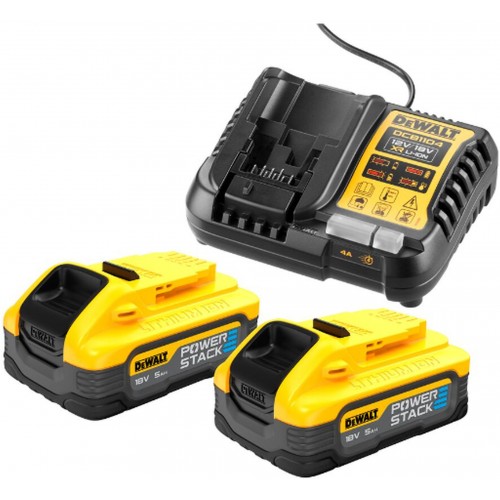 DeWALT DCB1104H2-QW Akku-Kit PowerStack 18V (2x5,0Ah) + Ladegerät