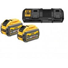 DeWALT DCB132X2-QW XR FLEXVOLT 54 V Set (2× 9,0 Ah Akkus + Doppel-Ladegerät DCB132)