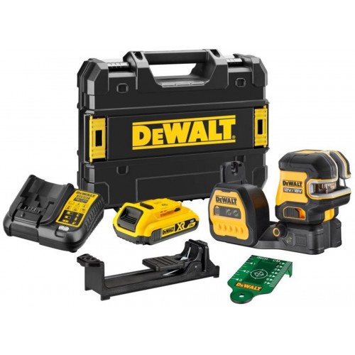 DeWALT DCE822D1G18-QW Kreuzl.-Laser Gruen XR (18V/1x2,0Ah) Tstak