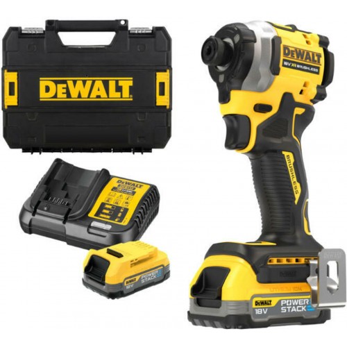 DeWALT DCF850E2T-QW Akku-Schlagschrauber 1/4" (18V/208Nm/2x1,7Ah PowerStack) Tstak