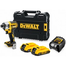 DeWALT DCF887D2-QW Akku-Schlagdreher Dreigang (1/4"/205Nm) XR (18V/2x2,0Ah) Tstak