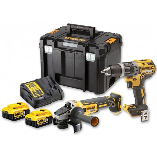 DeWALT DCK2080P2T Kombo pack DCD796 + DCG405 + 2x 5ah + DCB115 + TSTAK