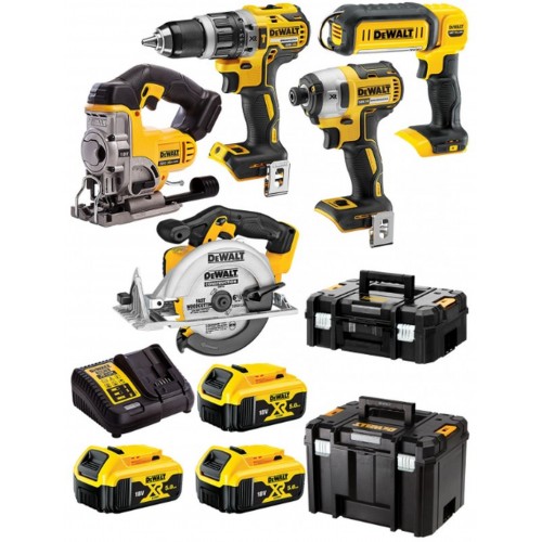 DeWALT DCK551P3T Combo set DCD796+DCF887+DCS391+DCS331+DCL050 (18V/3x5,0Ah)2xTstak